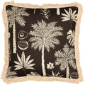 Paoletti Colonial Palm Fringed Cushion Cover