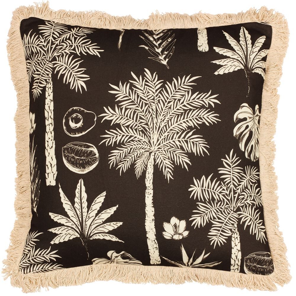 Paoletti Colonial Palm Fringed Cushion Cover