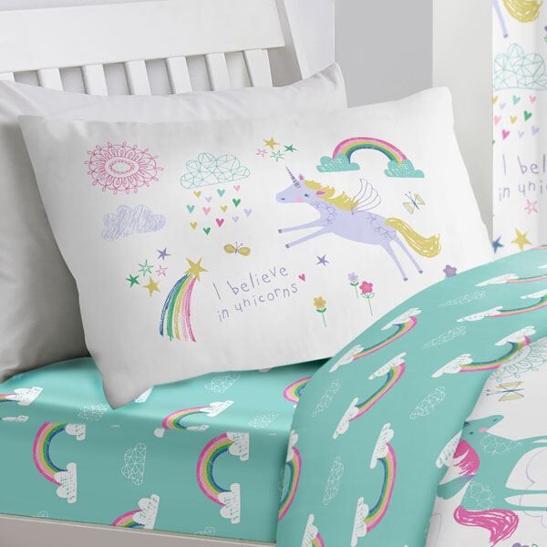 Bedlam Kids Rainbow Unicorn Reversible Duvet Cover Set, Multi