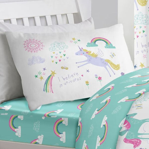 Bedlam Kids Rainbow Unicorn Reversible Duvet Cover Set, Multi