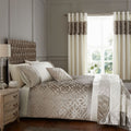 Catherine Lansfield Lattice Cut Velvet Reversible Duvet Cover Set, Natural