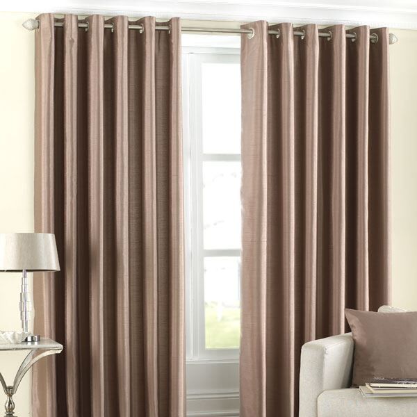 Riva Home Fiji Faux Silk Eyelet Lined Curtains