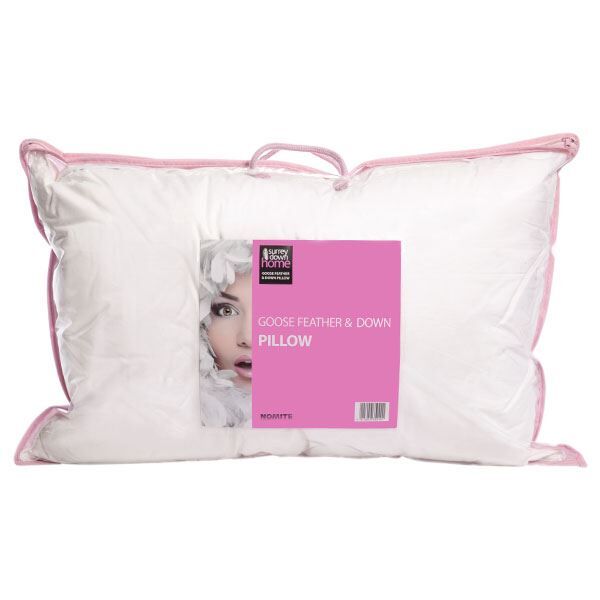 Surrey Down Home White Goose Feather And Down Bolster Pillow, 19 x 36 Inch