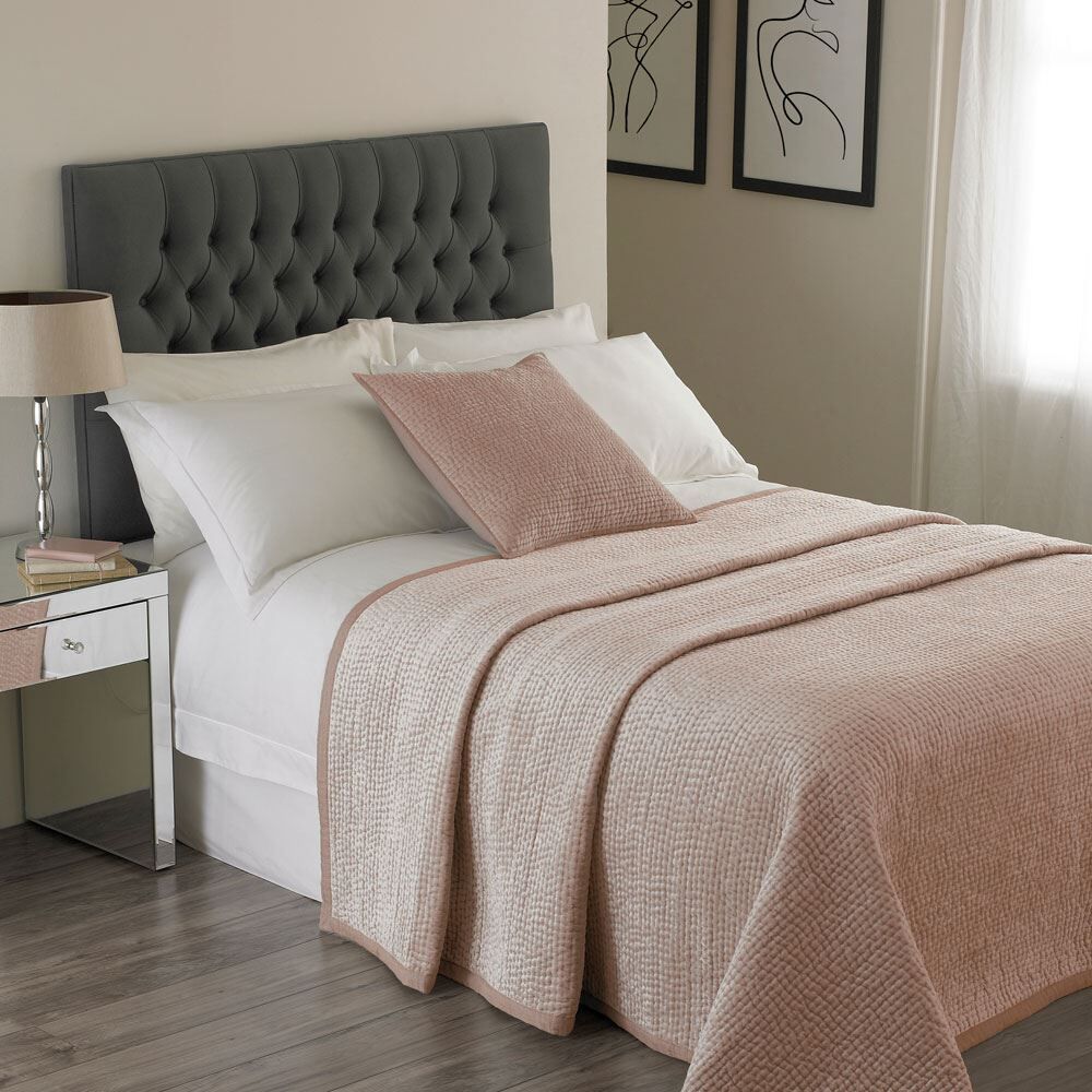 Paoletti Brooklands Velvet Embossed Quilted Bedspread