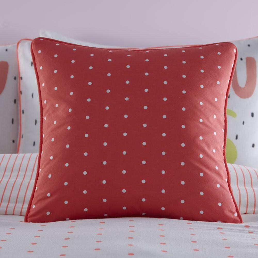 Appletree Kids Love 100% Cotton Filled Cushion, Coral, 43 x 43 Cm