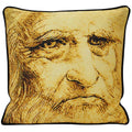 Riva Home Leonardo Self Portrait da Vinci Printed Piped Cushion Cover, Multi, 45 x 45 Cm