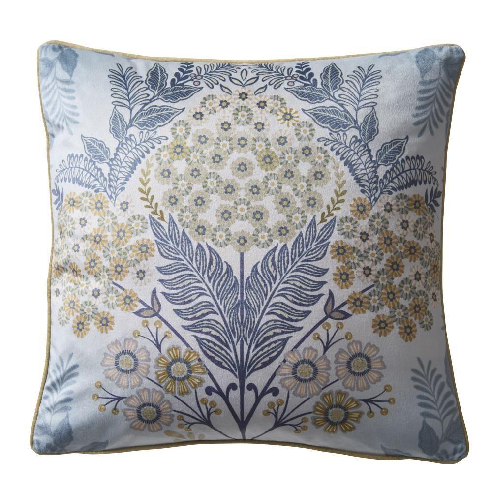 Appletree Heritage Evelina Vintage Botanical Print Piped Edge Cushion Cover, Navy, 43 x 43 Cm