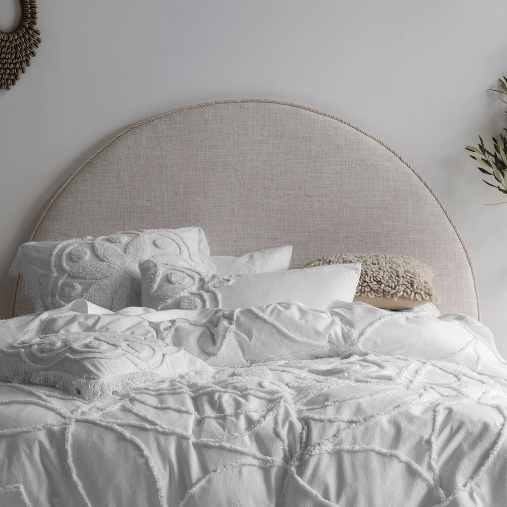 Linen House Manisha Medallion Tufted Chenille 100% Cotton Housewife Pillow Case, White, Pair