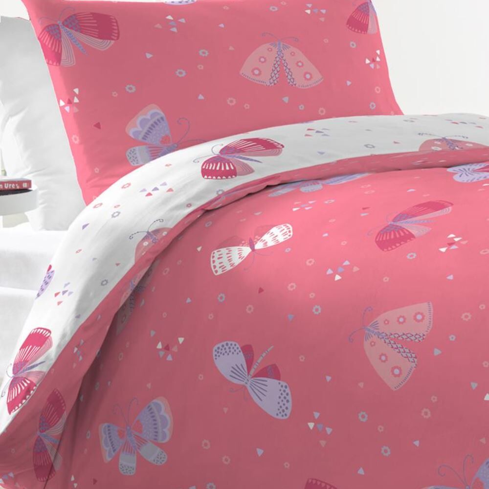 Bedlam Flutterby Butterfly Print 100% Cotton Reversible Duvet Cover Set