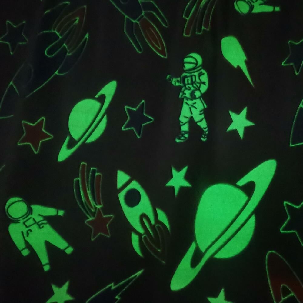 Night Zone Space Glow In The Dark Super Soft Fleece Warm & Cosy Throw, Multi, 100 x 150 Cm