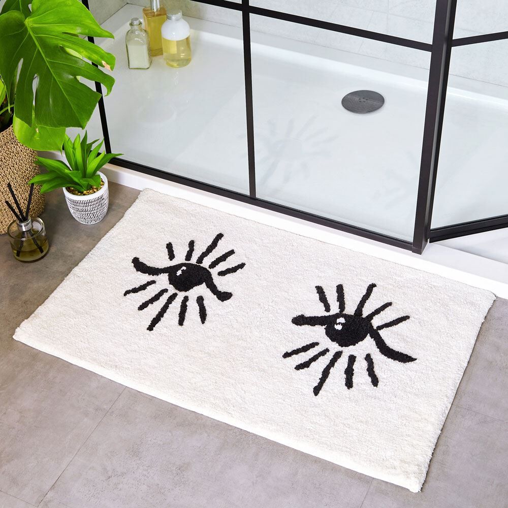 Furn Theia Mystical Abstract Eyes Jacquard 100% Cotton Bath Mat