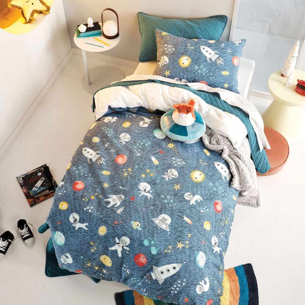 Linen House Kids Space Race Print 100% Cotton Duvet Cover Set