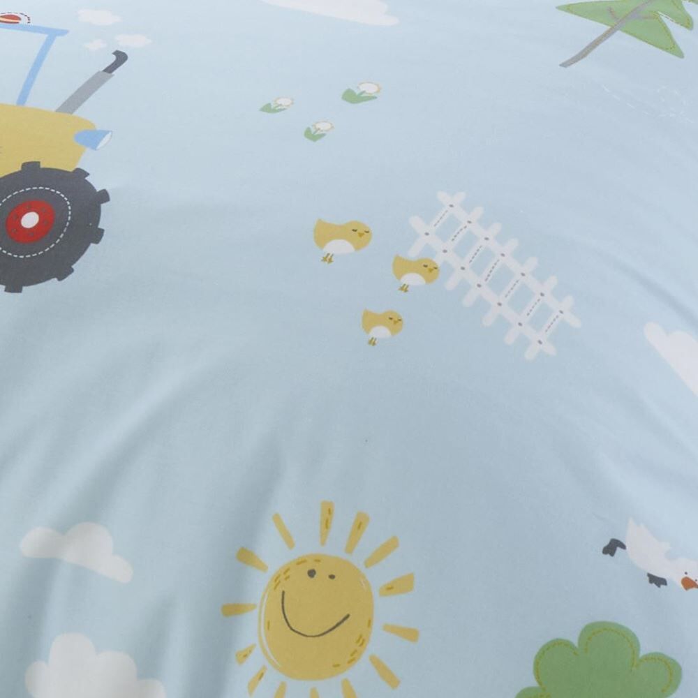 Bedlam Farmyard Friends Print 100% Cotton Reversible Duvet Cover Set