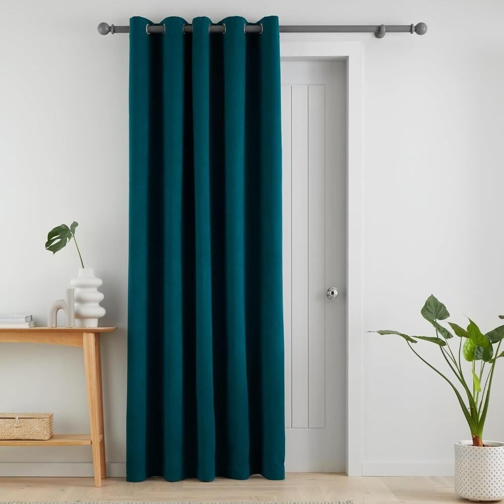 Catherine Lansfield Wilson Plain Thermal Blackout Eyelet Lined Door Curtain