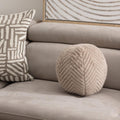 Scatter Box Ellis Textured Feather Filled Ball Shaped Cushion, Mink, 30 Cm Diameter