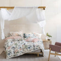Linen House Luana Floral Print 100% Cotton Reversible Duvet Cover Set
