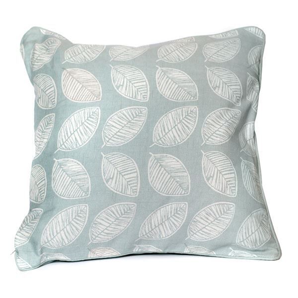 Fusion Delft Leaf Print Piped Cushion Cover