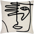 Furn Mono Face Abstract Monochrome Tufted Cushion Cover, Linen, 50 x 50 Cm