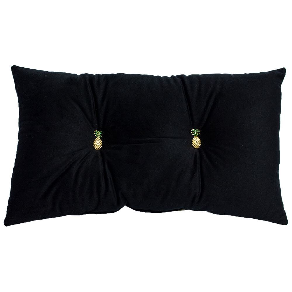 Riva Home Pineapple Shaped Buttons Embellished Filled Cushion