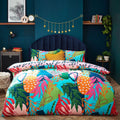 Furn Coralina Tropical Floral Print Reversible Duvet Cover Set