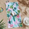 Catherine Lansfield Tropical Palm 100% Cotton Beach Towel, Pink