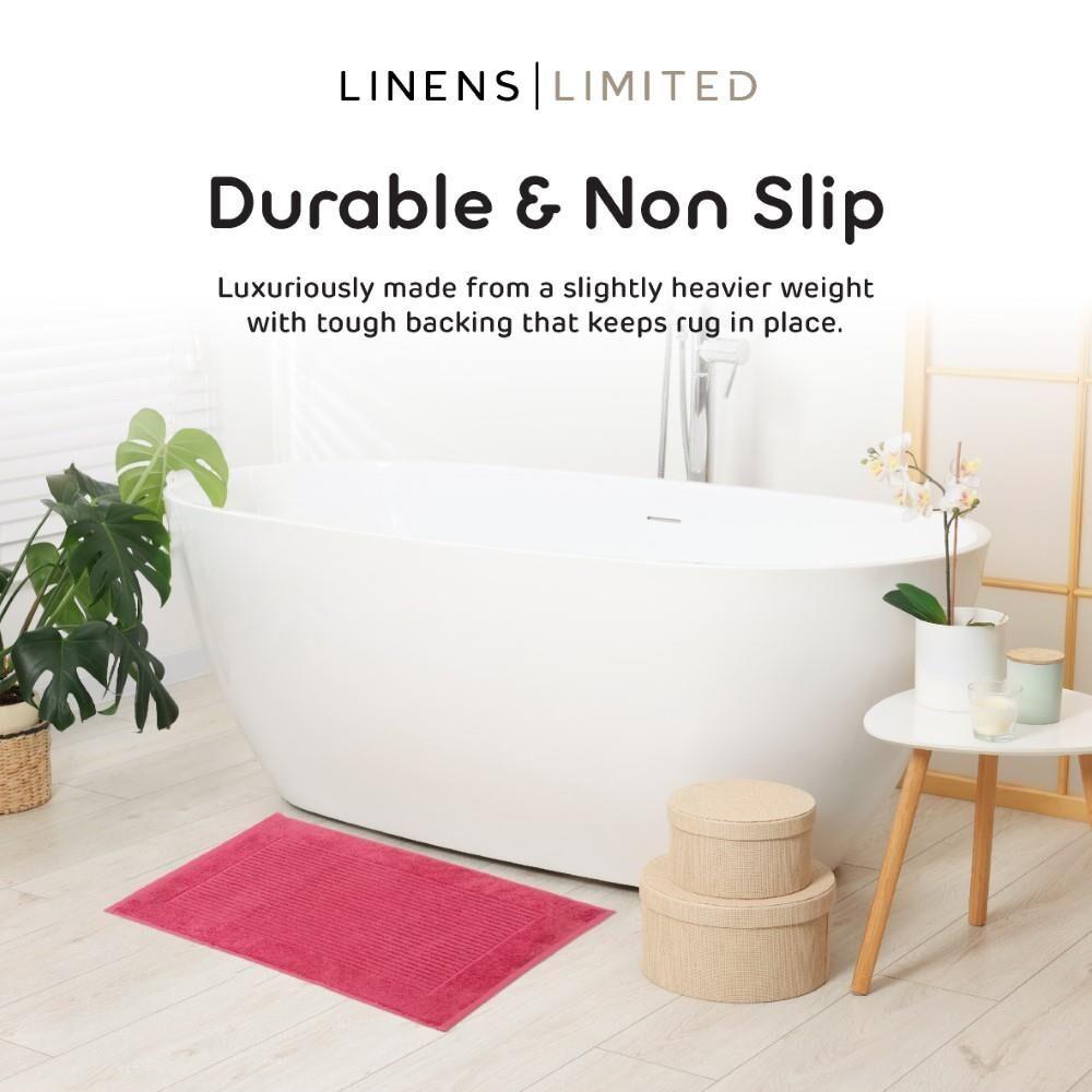 Linens Limited 100% Turkish Cotton Bath Mat, Raspberry