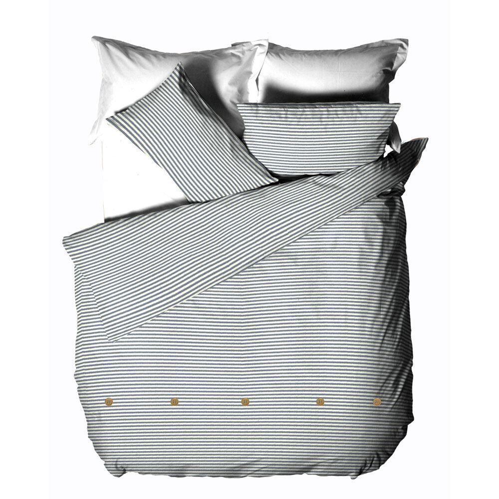 The Linen Yard Holbury Stripe 100% Cotton Duvet Cover Set