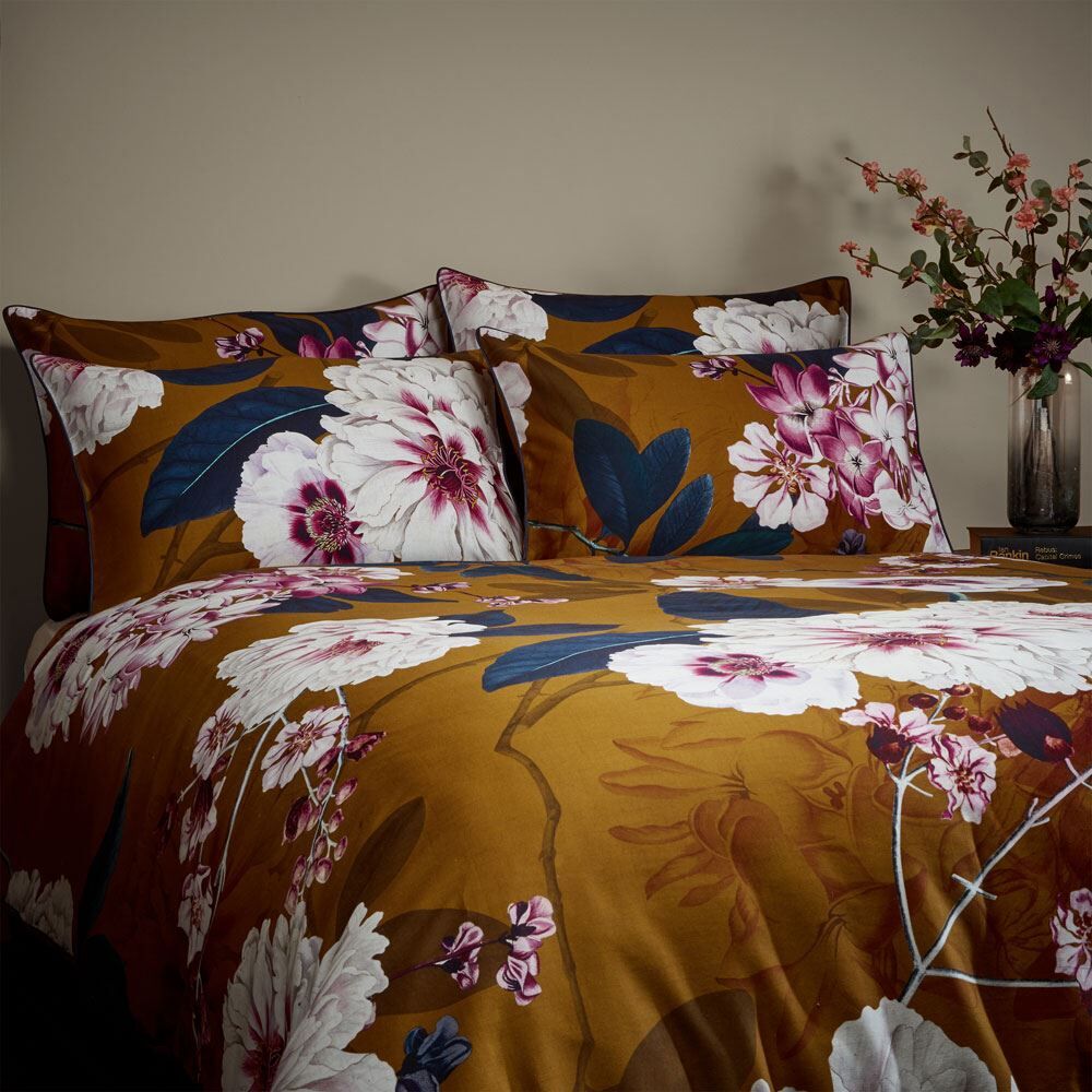 Paoletti Kyoto Blossom Print 100% Cotton 200 Thread Count Housewife Pillowcase, Multi, Pair