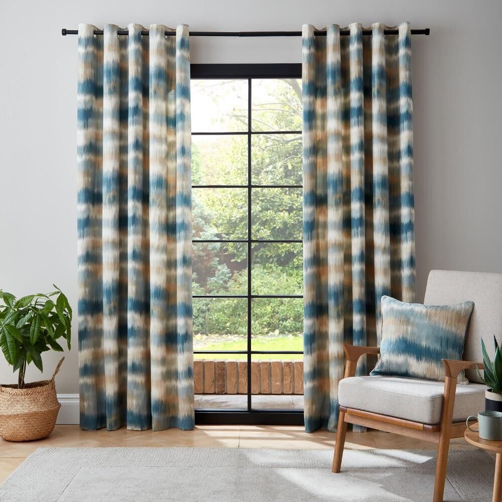 Catherine Lansfield Ombre Texture Eyelet Lined Curtains