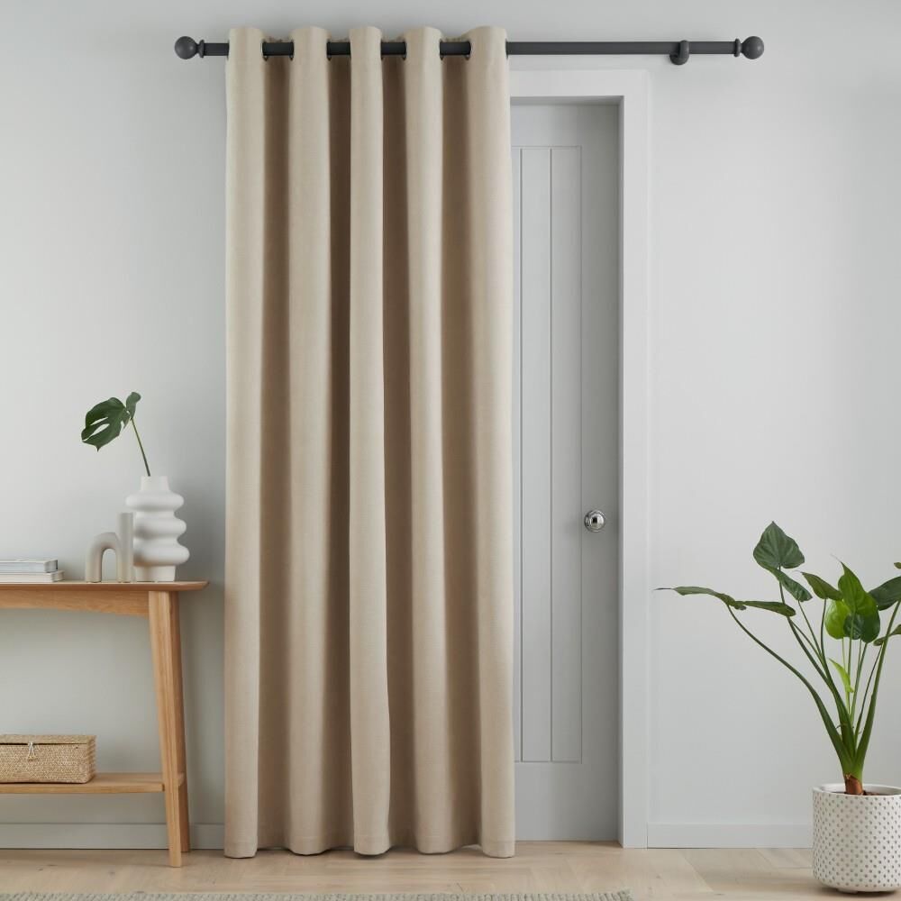 Catherine Lansfield Wilson Plain Thermal Blackout Eyelet Lined Door Curtain