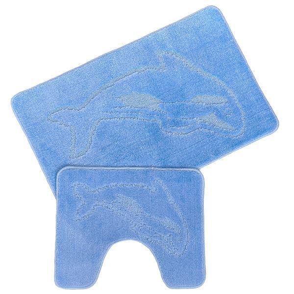 Night Zone Dolphin Nonslip Bath Mat & Pedestal Mat Set