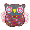 Riva Home Hootie The Owl Applique Embroidered Wool Shaped Filled Cushion, Multi, 38 x 20 Cm
