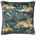 Paoletti Tiwari Tigers Jungle Print Piped Edge Cushion Cover, Multi, 45 x 45 Cm