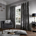 Catherine Lansfield Crushed Velvet Lined Eyelet Curtains