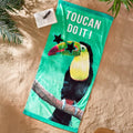 Catherine Lansfield Toucan Do It 100% Cotton Beach Towel, Green