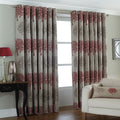 Paoletti Oakdale Motif Lined Eyelet Curtains