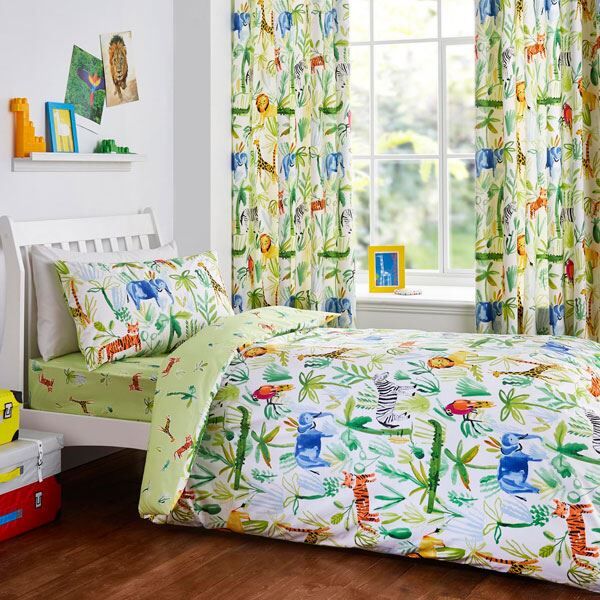 Bedlam Jungle Print Reversible Duvet Cover Set, Multi