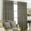 Paoletti Winchester Chenille Velvet Woven Lined Eyelet Curtains