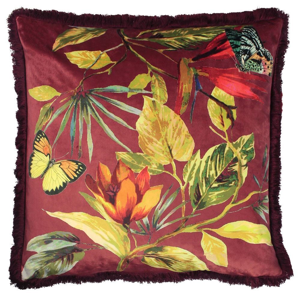 Paoletti Cahala Print Fringed Cushion Cover