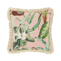 Linen House Wonderplant Botanical Print 100% Cotton Fringed Cushion Cover, Multi, 48 x 48 Cm