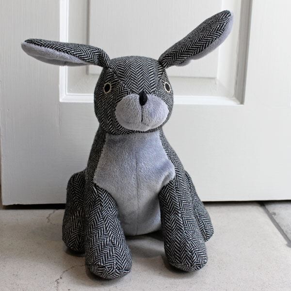 Paoletti Roger Rabbit Herringbone Heavy Weight Door Stop, Grey
