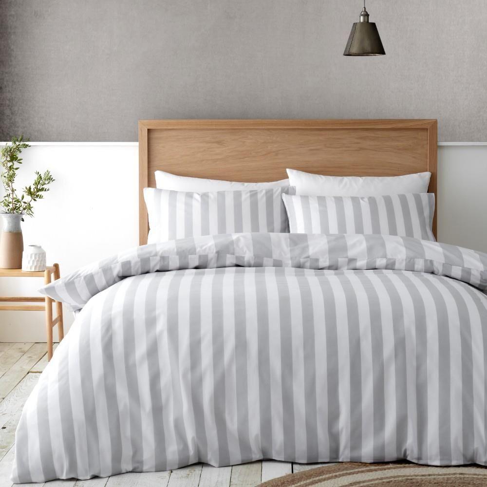 Catherine Lansfield Cove Stripe Reversible Duvet Cover Set