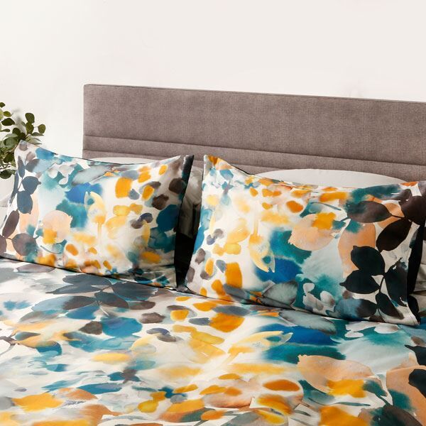 Scatter Box Amber Floral 100% Cotton Oxford Pillow Cases, Teal, Pair