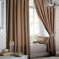 Catherine Lansfield Faux Silk Eyelet Lined Curtains