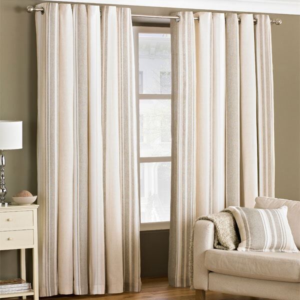 Riva Home Broadway Stripe Woven Lined Eyelet Curtains