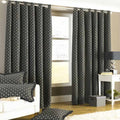 Paoletti Belmont Chenille Jacquard Woven Lined Eyelet Curtains