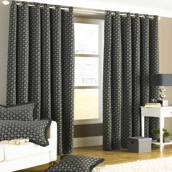 Paoletti Belmont Chenille Jacquard Woven Lined Eyelet Curtains