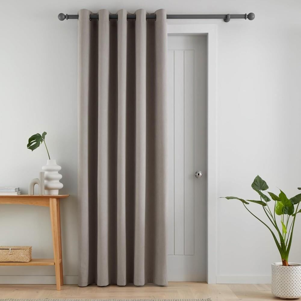 Catherine Lansfield Wilson Plain Thermal Blackout Eyelet Lined Door Curtain