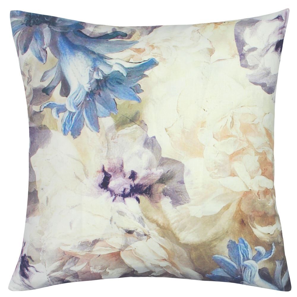 Linen House Lena Floral Botanic Print 100% Cotton Piped Cushion Cover, Multi, 45 x 45 Cm