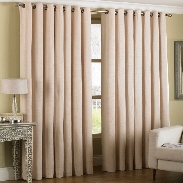Paoletti Amari Ribbed Woven Lined Eyelet Curtains